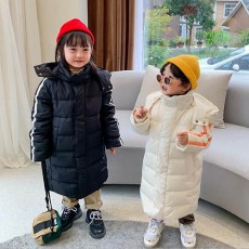 아동 투라인 롱 다운패딩