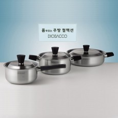 [리빙아트] 디오바코 POSSD 스텐냄비 3종(16cm 편수, 18cm 양수, 24cm 전골) IH사용 가능